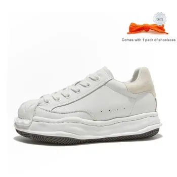 DVO Cushioned Wear-Resistant Height Increasing Low-Top Stylish Skateboarding Shoes Unisex White