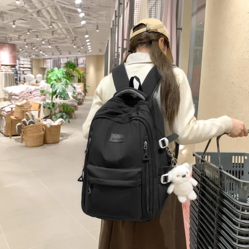 URBAN FOREST Nylon Backpack Unisex Ecru/Black/Pink/Light Purple/Yellow/Light Blue-7