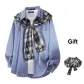 Sapphire Blue+Black White[Shawl]