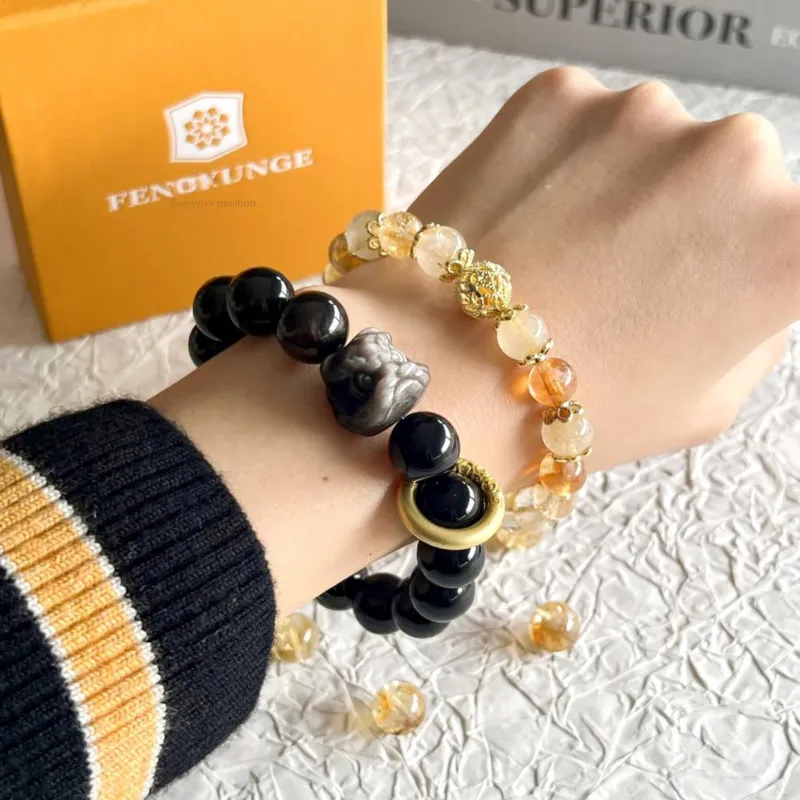 Fengyun Pavilion Obsidian Bracelets Unisex-5