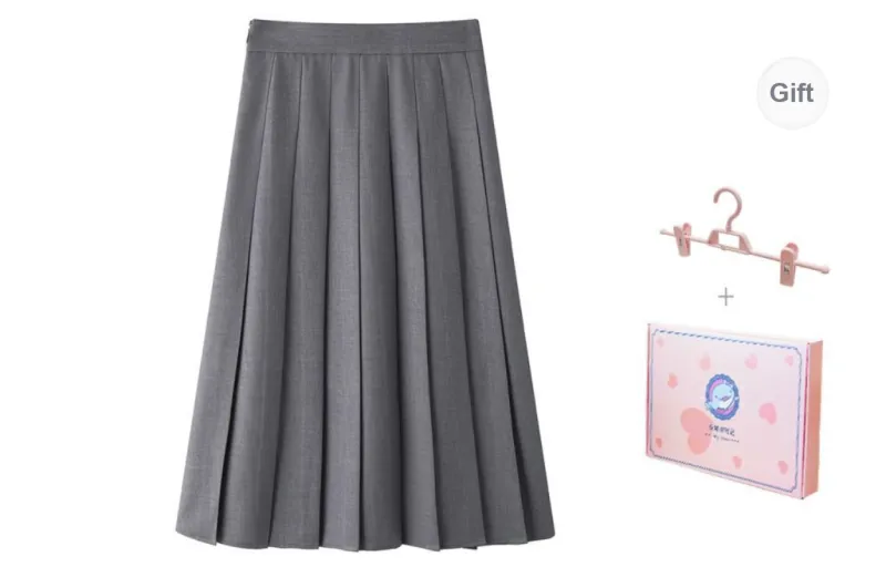 Tokyo Season Casual Long Skirt Women's Gray-0