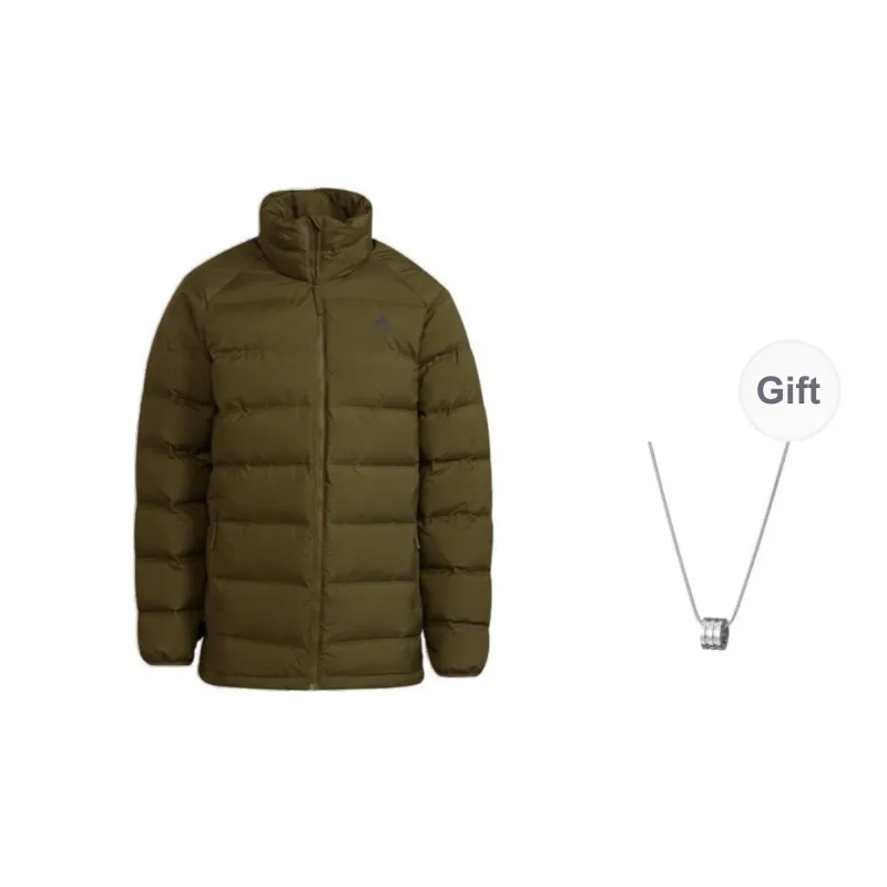 Adidas Down Jacket Unisex Army Green Includes Necklace-0