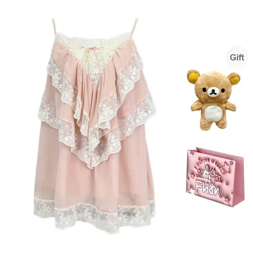 FLIM Slip Dresses Women's Pink Bear Box