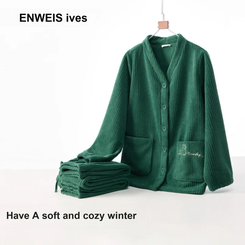 ENWEIS Pajama Set Pine Fleece Women's-6
