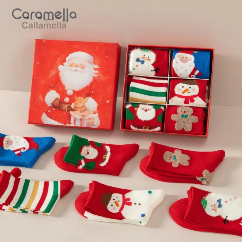 Caramella Mid Calf Socks Unisex Gift Box Of 6 Doubles-10