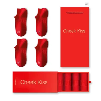Cheekkiss Socks Men's 100% Cotton No Show Socks Celebration Minimalist Style Comfortable 4 Pack Gift Box Set