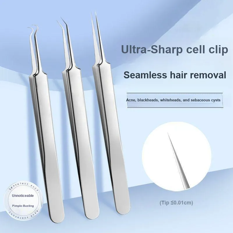 JIXUAN Ultra Fine Tip Epilating Needle For Accurate Acne Treatment, Whitehead & Blackhead Removal Pimple Tweezers-2