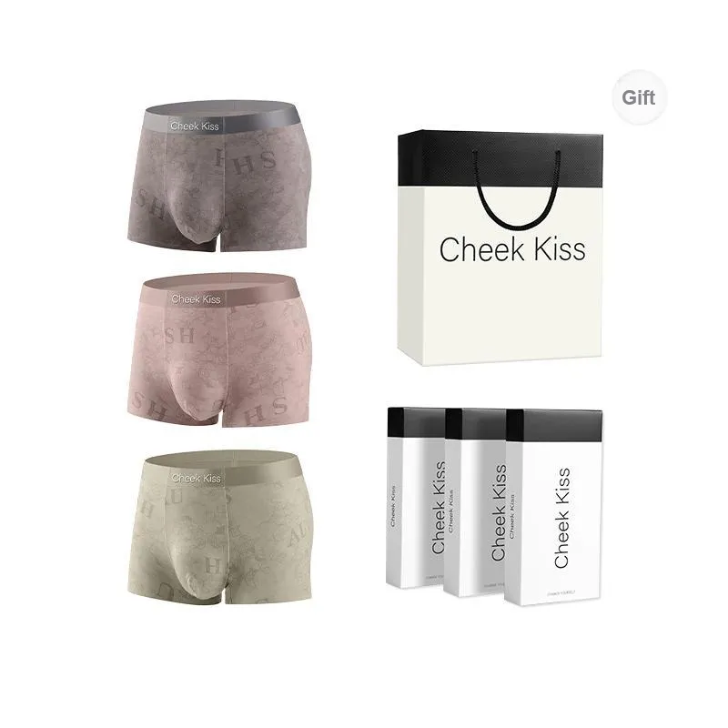 Cheekkiss Underpants Men's New Arrival Breathable Antibacterial Seamless Men's Boxer Shorts 3 Pack-6