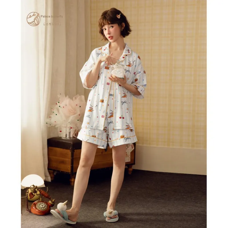 Gongdie x Disney Pajama Set Women's White-3