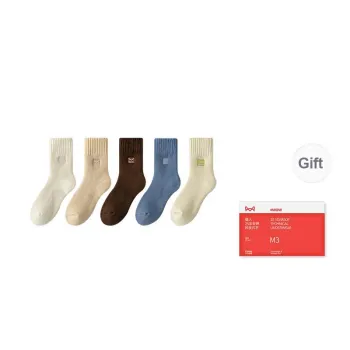MIIOW Trend Party Series Mid Calf Socks Women's Shopping Bag Combo Set