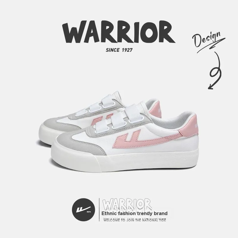 Warrior Coverage Slip Resistant, Abrasion Resistant, Lightweight Low Top Skateboard Shoes Women's White Light Pink Red-4