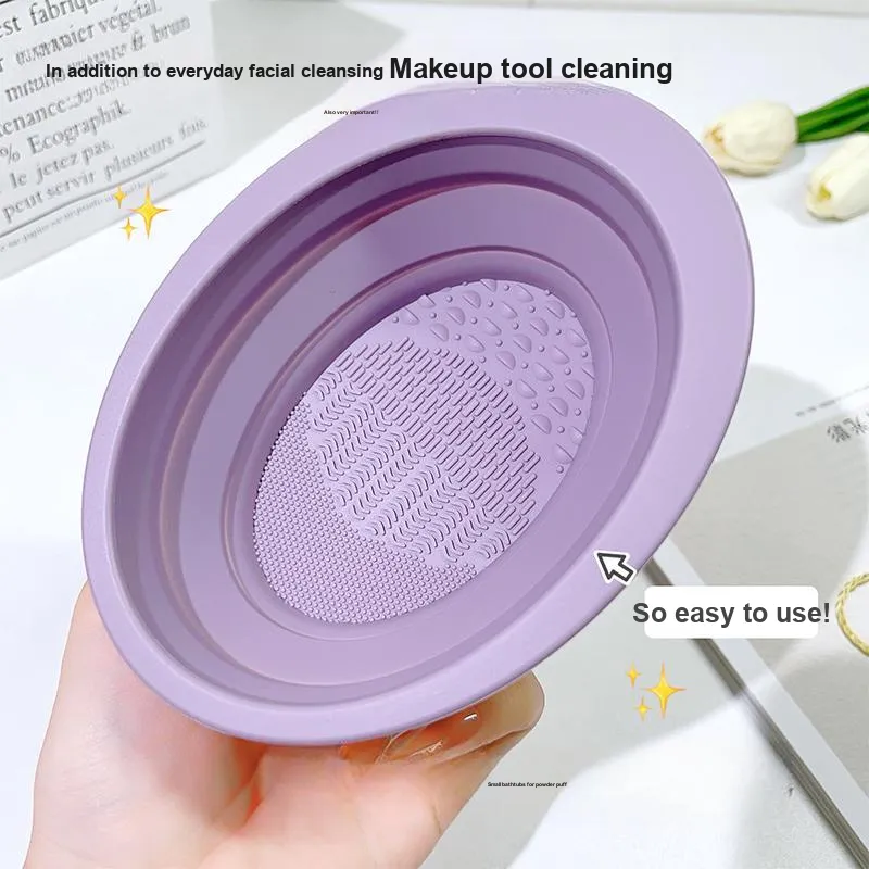 JONBOS Silicone Foldable Dishwashing Brush Makeup Brush Cleaner Cleaning Brushes Powder Puff Makeup Sponge-6
