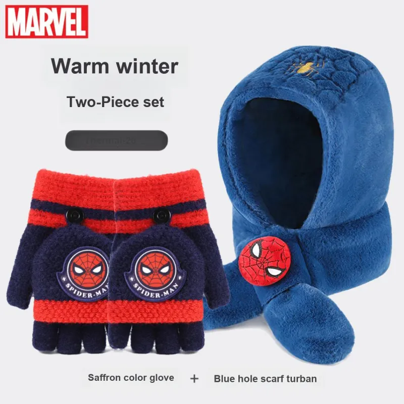 Disney Marvel Series Polyester Hoods & Plush Hats 2024 Model Kids' Navy Blue Blue Black-1