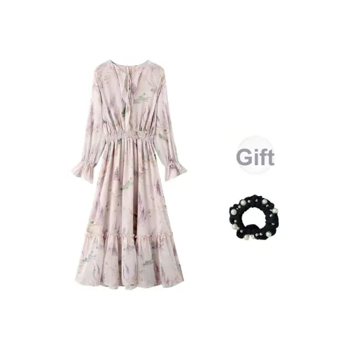 JSUHH Длинное платье с длинными рукавами женское