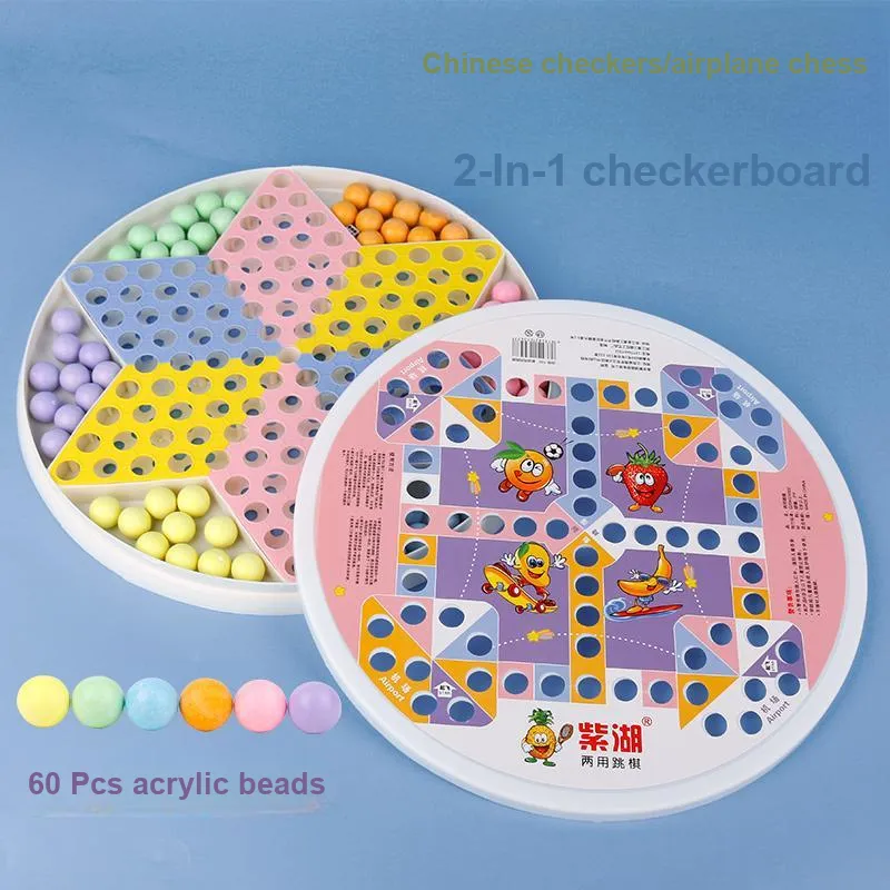 ZIHU Jump Ladder And Flying Chess Acrylic Bouncy Balls 60 Pcs Board Games-1