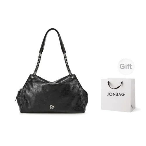 JONBAG Shoulder Bags Black Waxed Leather