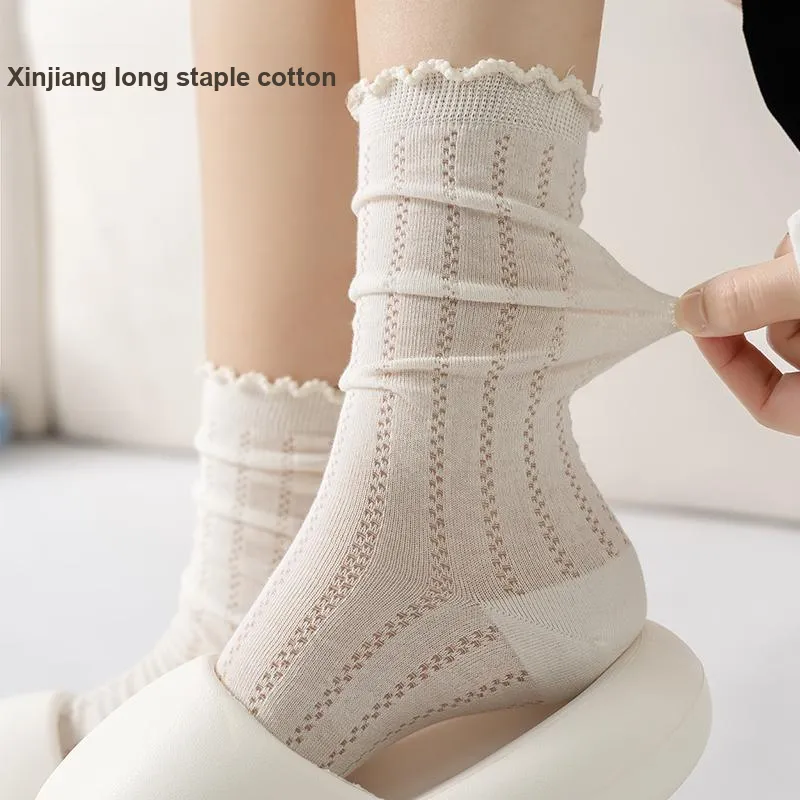 Lan Miao Mid Calf Socks Women's 5 Pack-3