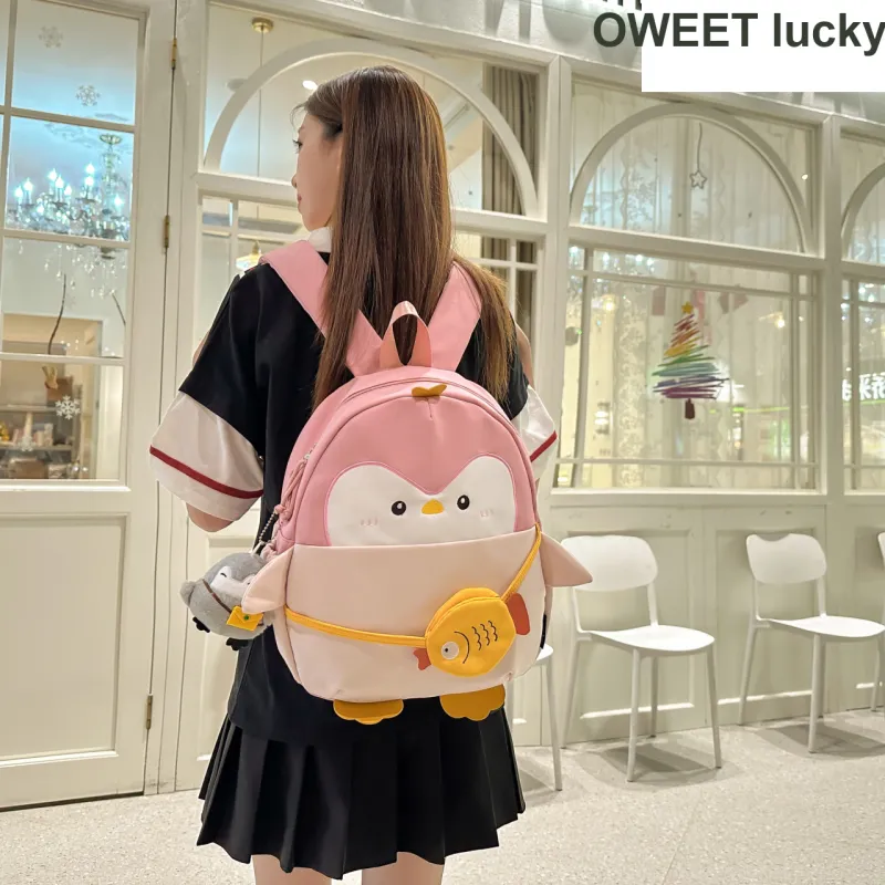 HCXK Nylon Backpack Regular Unisex Gray/Pink-4