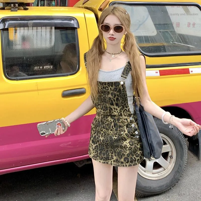 ZVJH Sleeveless Dresses Women's Leopard Print Suspender Skirt Shopping Bag-3