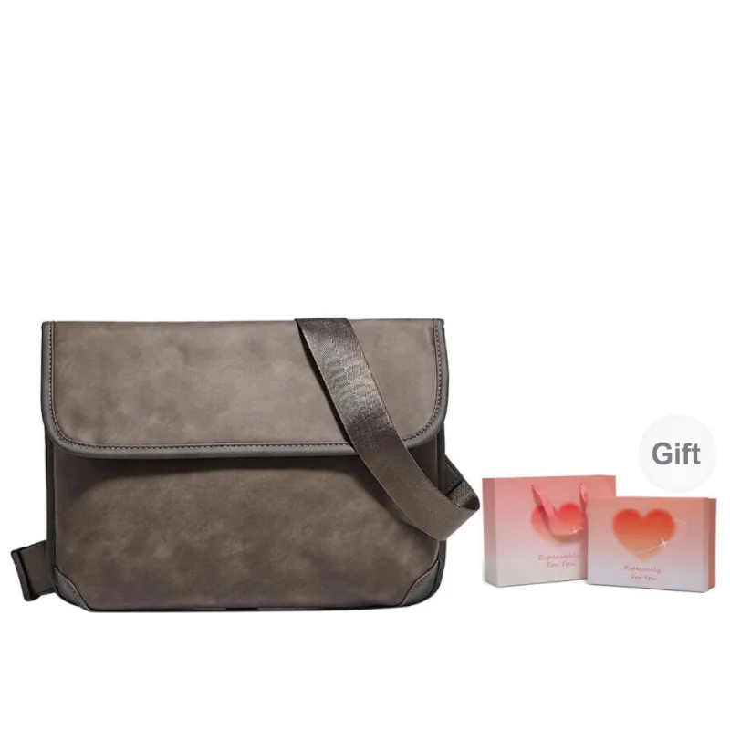 Marino Orlandi Synthetic Leather Shoulder Bag Crossbody Messenger Bag Medium Size Unisex Black/Coffee-7