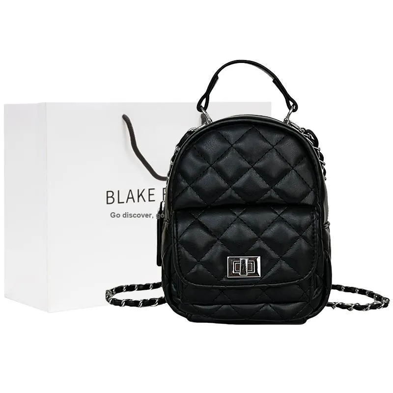 BLAKE FLEETO Pu Versatile Backpack Small Bag Regular Women's Silver/Black/Pink-4