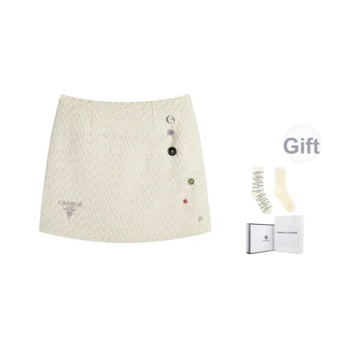 Charlie Luciano Повседневные короткие юбки Женские Экрю