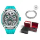 Silver Case Silver Dial Blue Strap