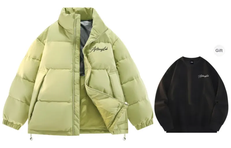Emoji Down Jacket Unisex Black Red-30