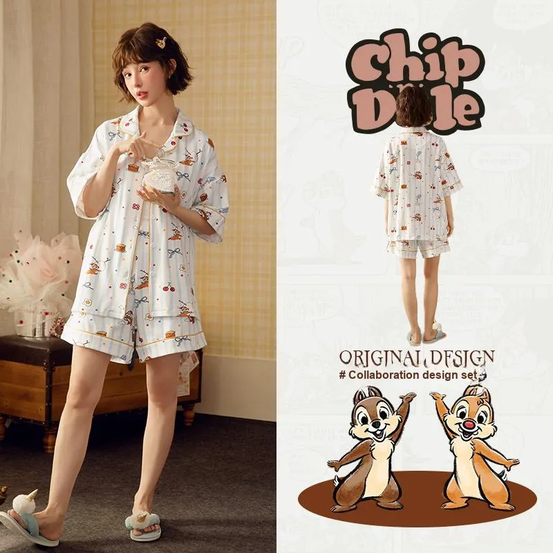 Gongdie x Disney Pajama Set Women's White-1