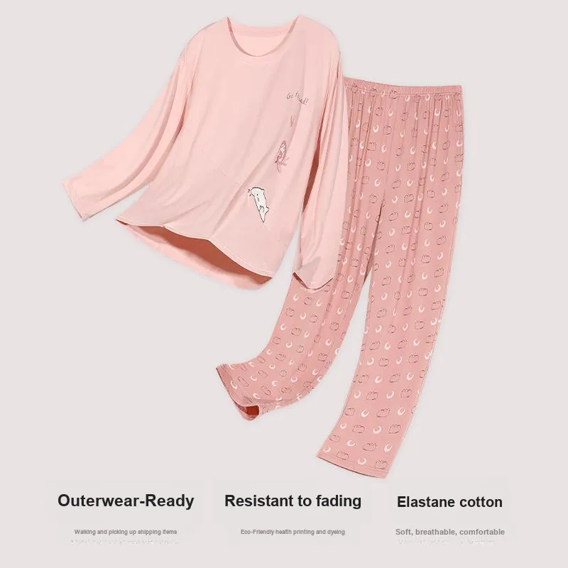Cotton Has A Home Pajama Set Women's Luo Pink-1