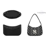 MLB Black White Monogram Shoulder Bag with Dralon Liner[Bag Not Included]