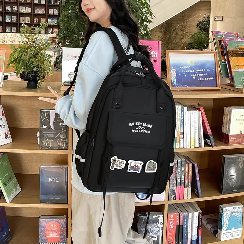 Yalu Nylon Fabric Backpack Regular Unisex Multicolor-7