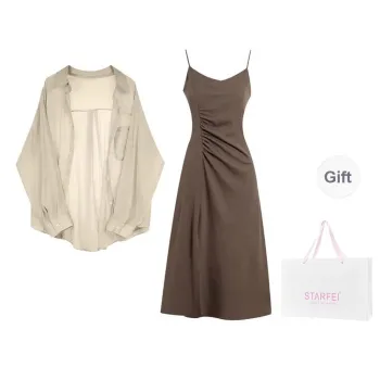 STARFEI Skirt Set Women's Brown