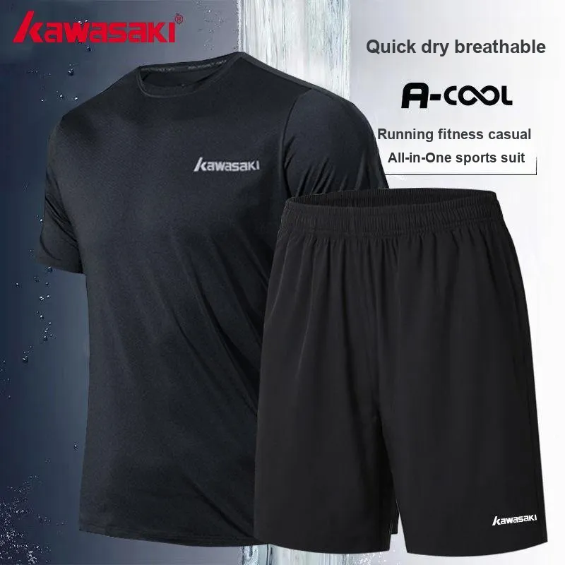 Kawasaki Badminton Equipment Black White Comfortable Fabric Breathable Sweat Wicking Fitness Running Unisex Others-1