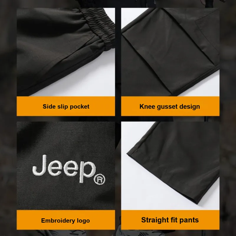 Jeep Outdoor Casual Windbreaker Pants Unisex-13