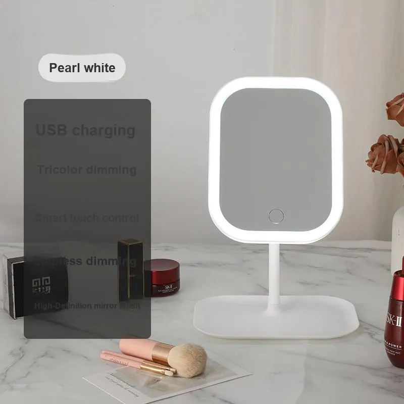 Sweet Pillow House LED Makeup Smart Adjustable Tricolor Light Portable Desktop Mirror-1