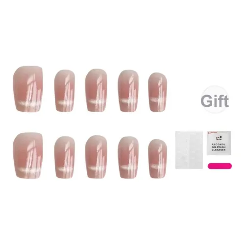 JIABITU Кошачий глаз Французский Элегантность False Nail Короткий LADDER Румяна Smudge 14mm