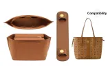 MCM Combo Bag with Brown Liner and Brown with Gold Buckle Shoulder Pads