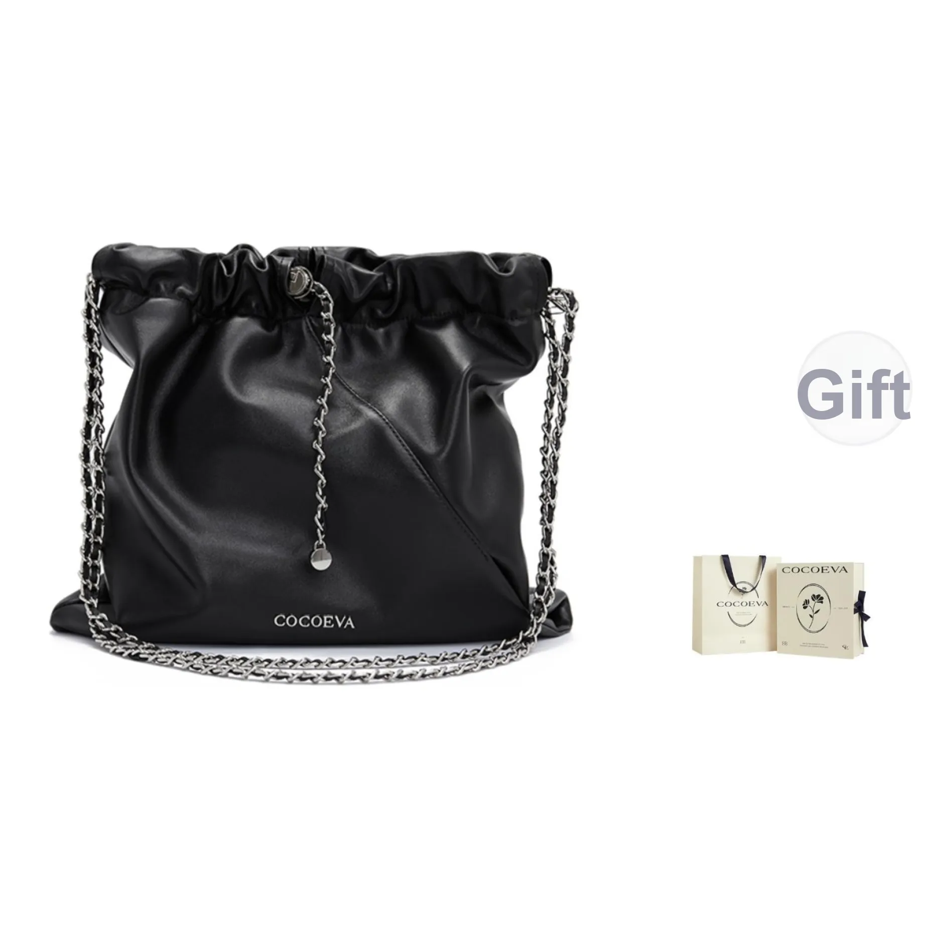 COCOEVA Сумка через плечо из натуральной коровьей кожи стандартная женская черная