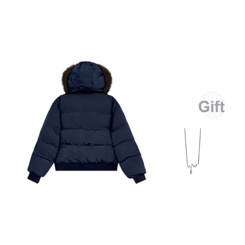 SHIEN Темно-синий Синий с ожерельем Женские пуховики