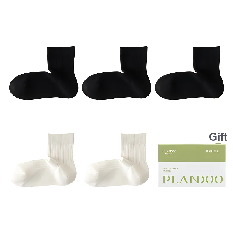 PLANDOO Mid Calf Socks Men's Shopping Bag 5 Pack-8