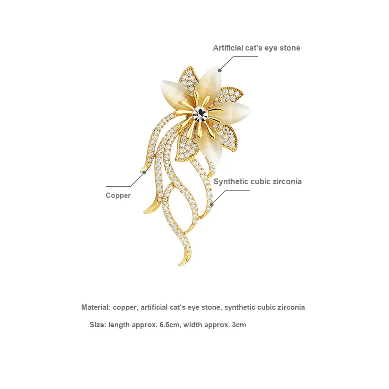 Yiru Orchid Advanced Touch Business Suit Coat Brooches Women's-4
