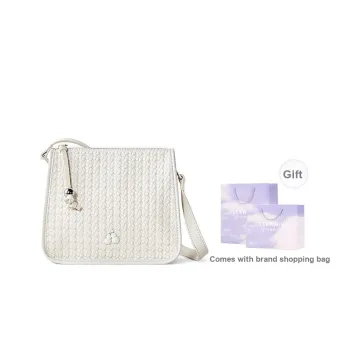 Teenmix Cow Leather With Synthetic Leather Shoulder Bag Medium Size Women's Black/Space Silver/Ecru