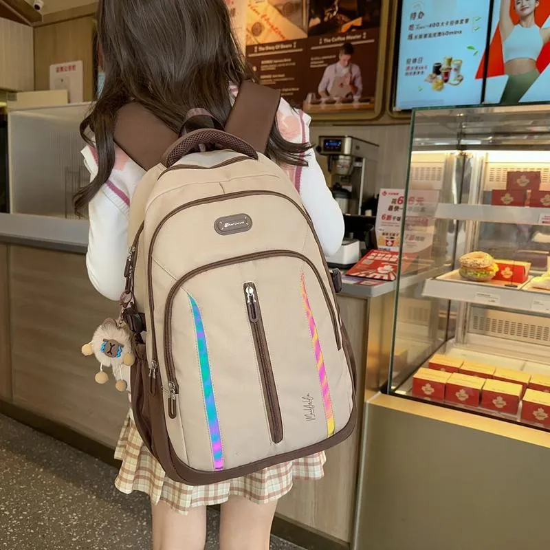 OUZIHUANG Nylon Backpack Regular Women's Multicolor-17