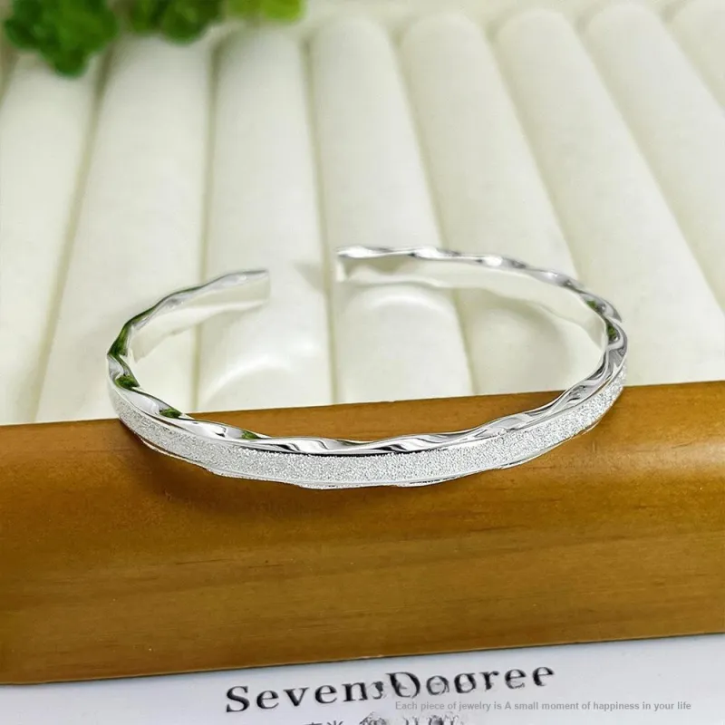 CGC S999 Fine Silver Adjustable Opening Bangle Women's-1