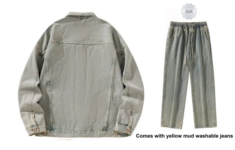 BOTH PLAY Denim Jacket Comes With Short Sleeved T Shirt Unisex-18
