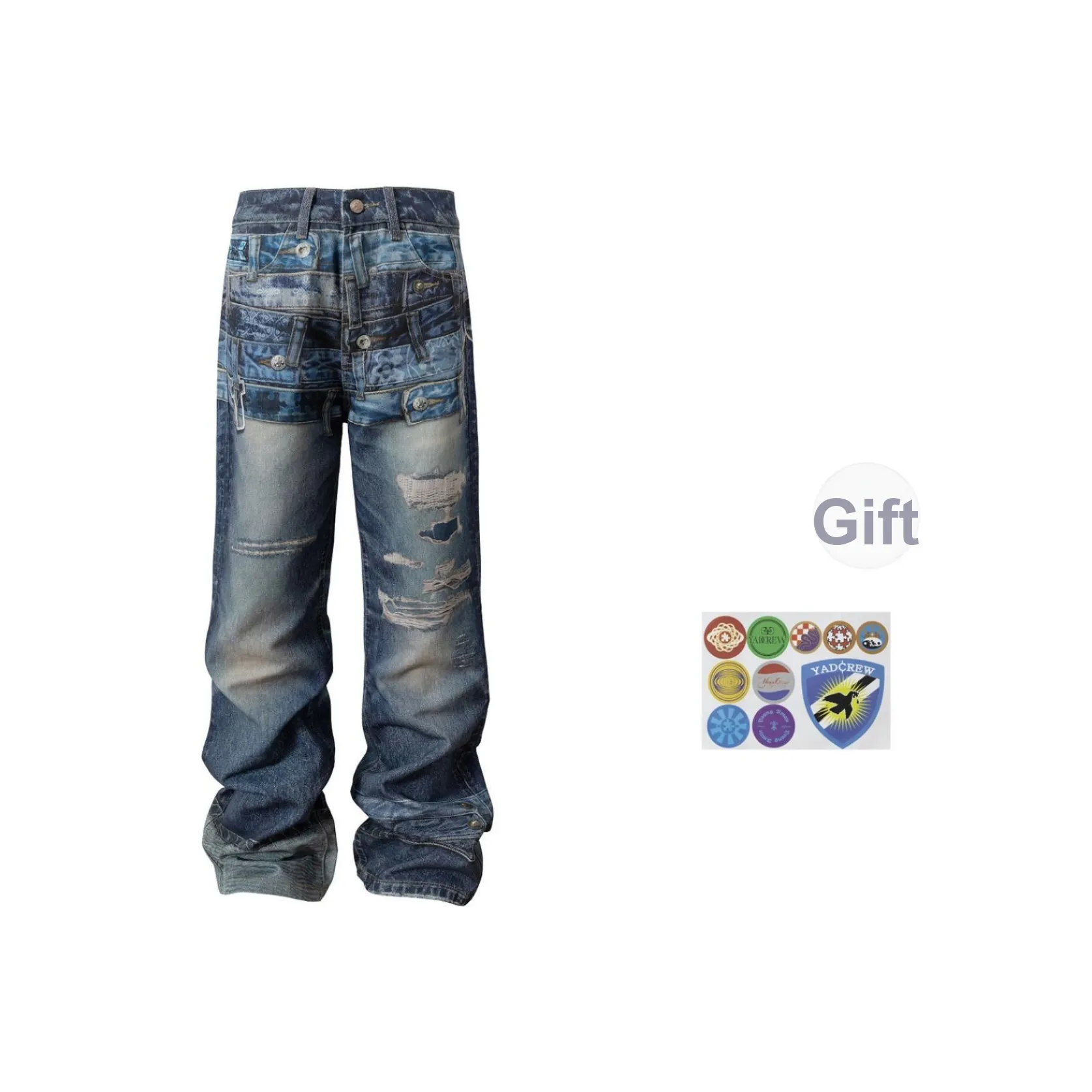 YADcrew Темно-синий Мужские Джинсы