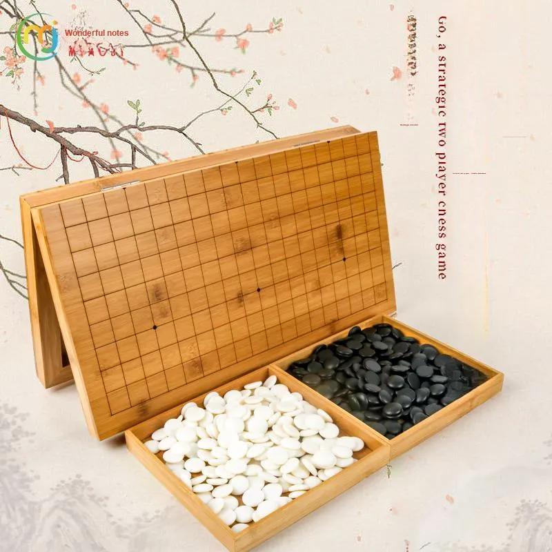 Miao Ji Go Five In A Row Set Foldable Camphor Wood Go Board Beginner's Jade Like Go Stones MJ8221 Board Games-1