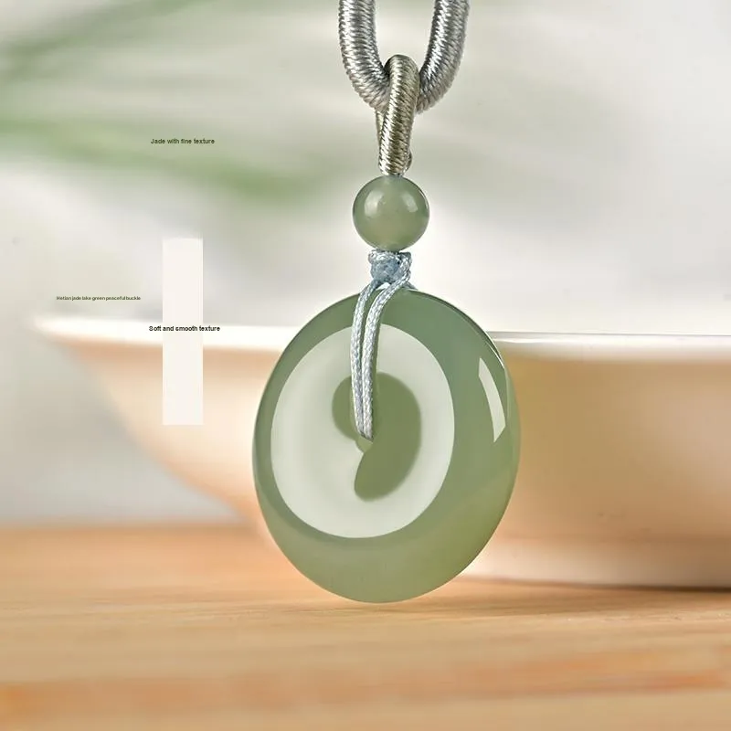 KUNYUYAO Hetian Jade Pendants Pale Greenish White Jade Unisex-25