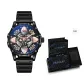 Steel Band Black Case Rose Gold Hands